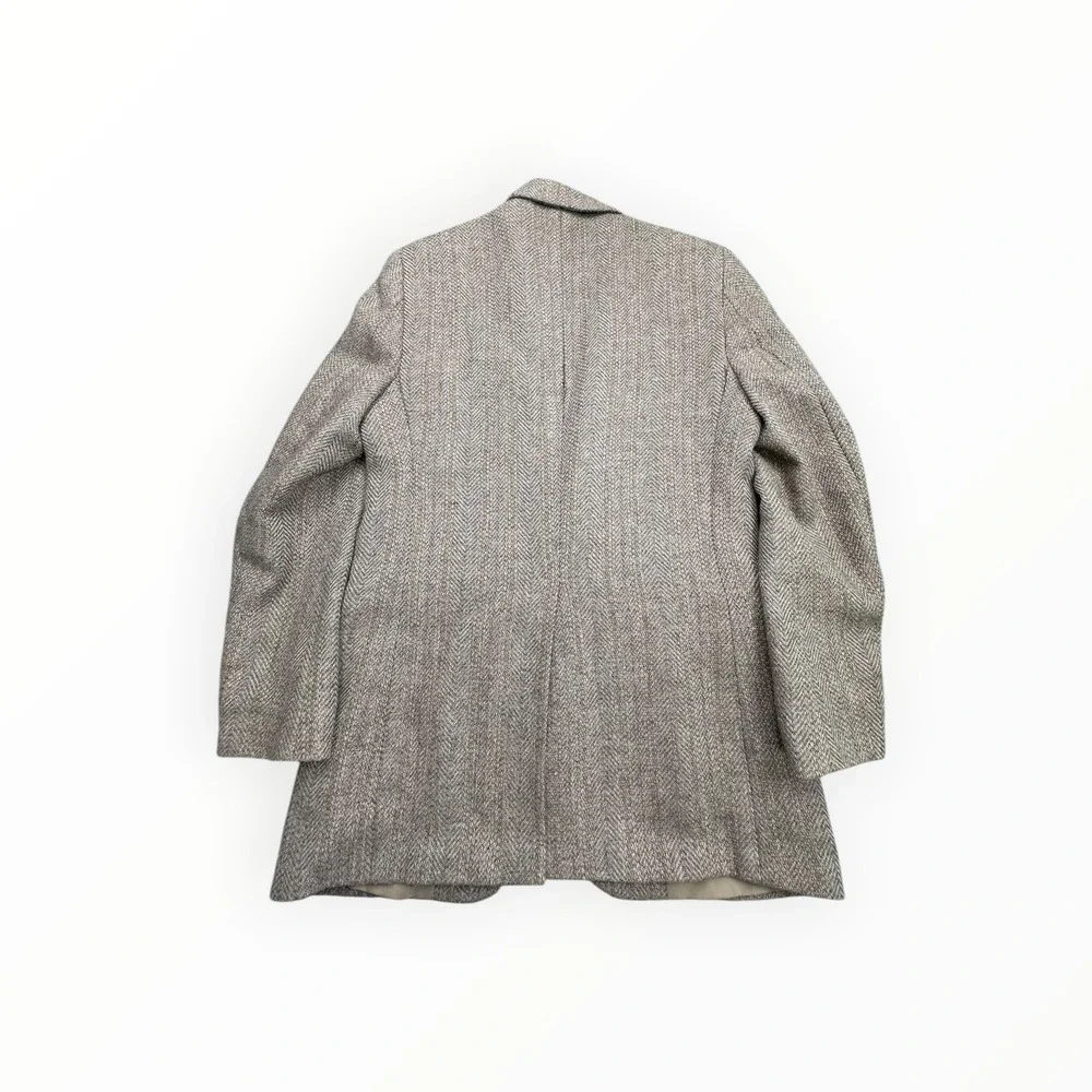 Haggar Blazer Mens 36R Tan Herringbone Wool Blend Two‎ Button Sport Coat WPL 386